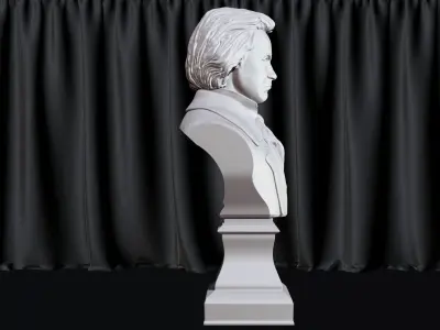 Ludwig van Beethoven Bust file STL-OBJ for 3D printing 3D print model