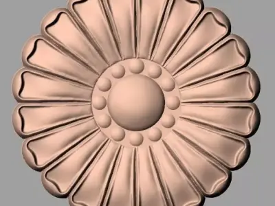 Furniture decoration round flower 3D STL model for CNC E911 3D model