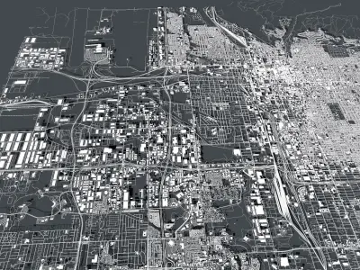 Cityscape Salt Lake City USA 3D model