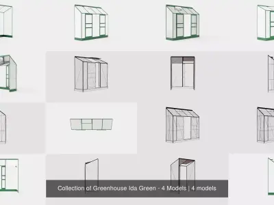 Collection of Greenhouse Ida Green - 4 Models 3D Model Pack