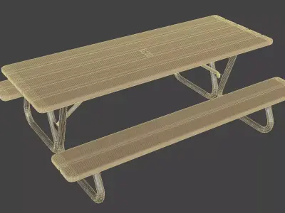 Park Bench 3D model 2