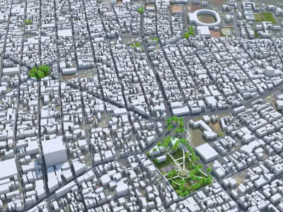 Bucaramanga Santander Colombia 15km Low-poly 3D model