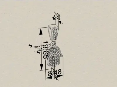 hand jewelry pendant jp0151 Free 3D print model