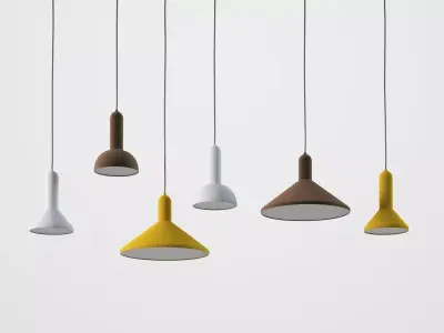 Torch different colored pendant lights 3D model