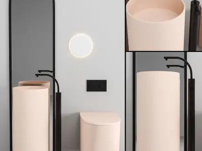 Bathroom Furniture Set Free 3D model