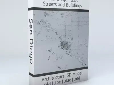 San Diego Downtown Streets and Buildings 3D model