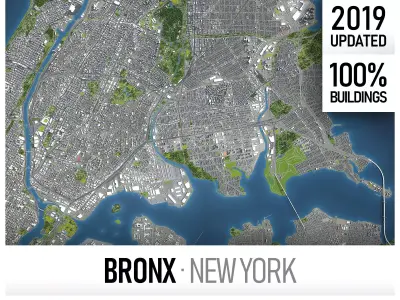  Bronx - New York Low-poly 3D model