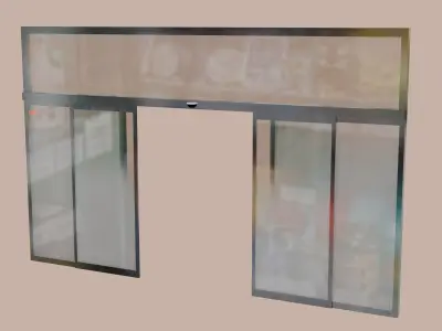 Automatic sliding door Animmated Low-poly 3D model