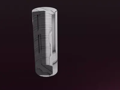 Sci-Fi Cylindrical Door  Animated 3D Model 3D model