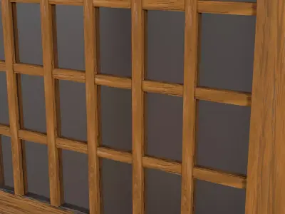 Japanese Slide Door Low-poly 3D model