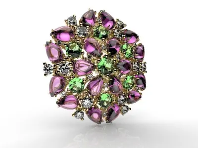 Pendant Fusion Flowers Full - Jewelry 3D - PG-03 3D print model