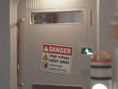 sci-fi shuttle server room textures eevee 3D model