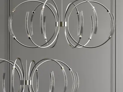 hook 1 two modern chandeliers hanging 3D model