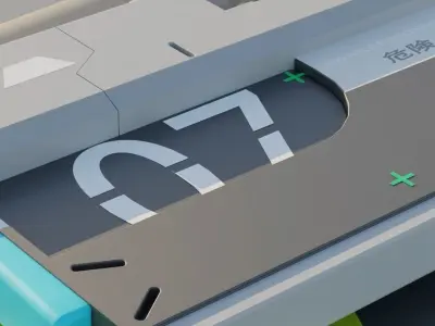 Marathon Inpired P-000 2B Sci-fi SMG 3D model