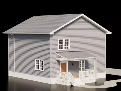American House - Full interior Low-poly 3D model