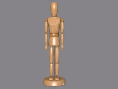 Wooden Dummy Low-poly 3D model