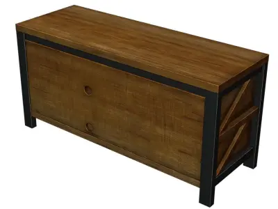 TV Stands Rustic Low-poly 3D model