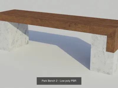 Park Benches - Low poly PBR 3D Model Pack
