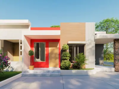 3D minimalist house 3D model