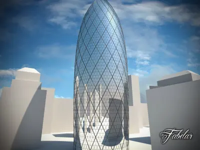 Buildings collection 3 different with Low-poly 3D model