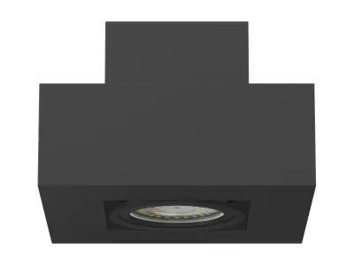 Black Rectangular Halogen Light 3D Model 3D model