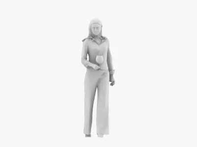 Woman drinking wine 3D print model