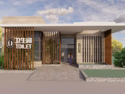 Public Restroom Building -B8 3D model