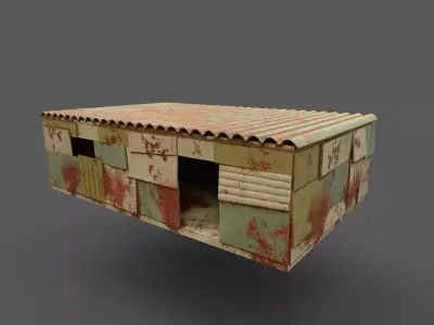 rusty shed Low-poly 3D model