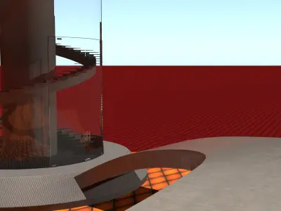 laos SciFi building Low-poly 3D model