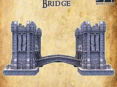 Imperial Patrol Bridge  Tabletop Terrain 28MM 3D print model 3D print model