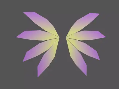 Low Poly Wings v3 004 Free low-poly 3D model