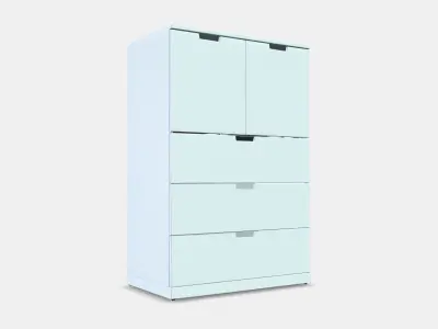 NORDLI Chest of drawers with 5 drawers Low-poly 3D model
