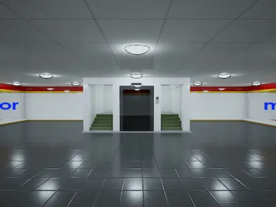 Shopping Centre Hall Low-poly 3D model