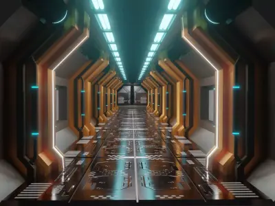 Sci Fi room passage 3D model