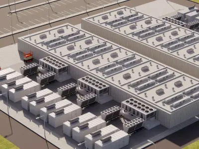 Data Center Area with Server 3D model