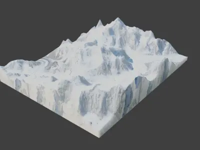 Baltoro Kangri Mountain Low-poly 3D model