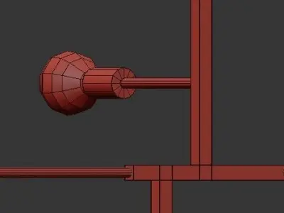 CLIFF modern brass chandelier with five light bulbs 3D model