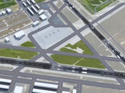 Salinas Muncipal Airport 10km Low-poly 3D model