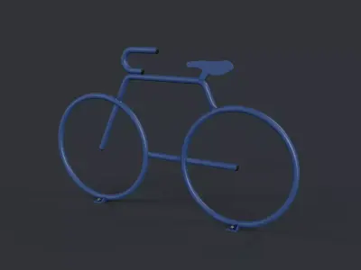 Bike Rack 25 PBR Game Ready Low-poly Low-poly 3D model