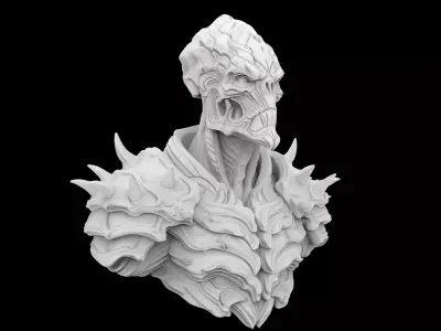 Alien Warrior Bust 3D Print Model 3D print model