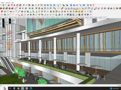 Sketchup Shopping mall with apartments  3D model