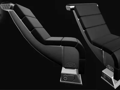 Seat Sci-Fi game-ready Low-poly 3D model