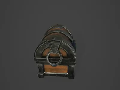 Chest of treasures Low-poly 3D model