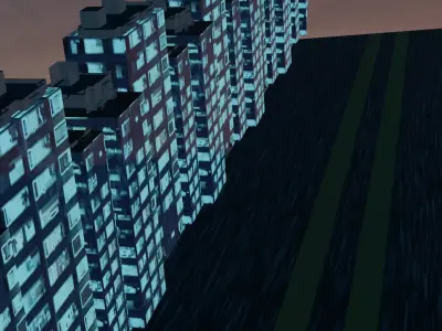 Seaside Skyline Street Low-poly 3D model
