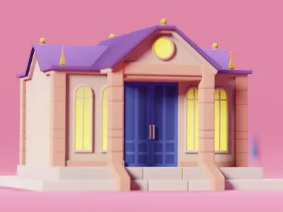 Toon House Low-poly 3D model