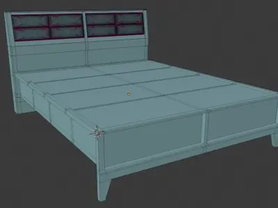 wooden bed 3D model