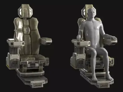 Sci Fi Control Chair v2 Low-poly 3D model
