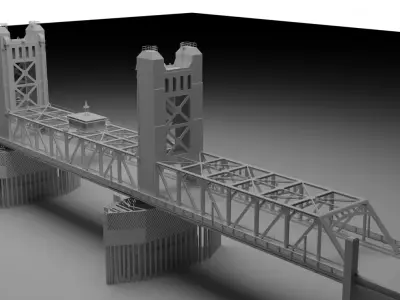 Sacramento Tower Bridge 3D model