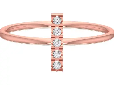 Solitaire Women Light Weight Band Ring 3D print model 16