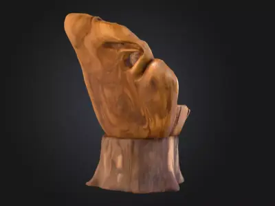 Rustic Tree Chair Low-poly 3D model